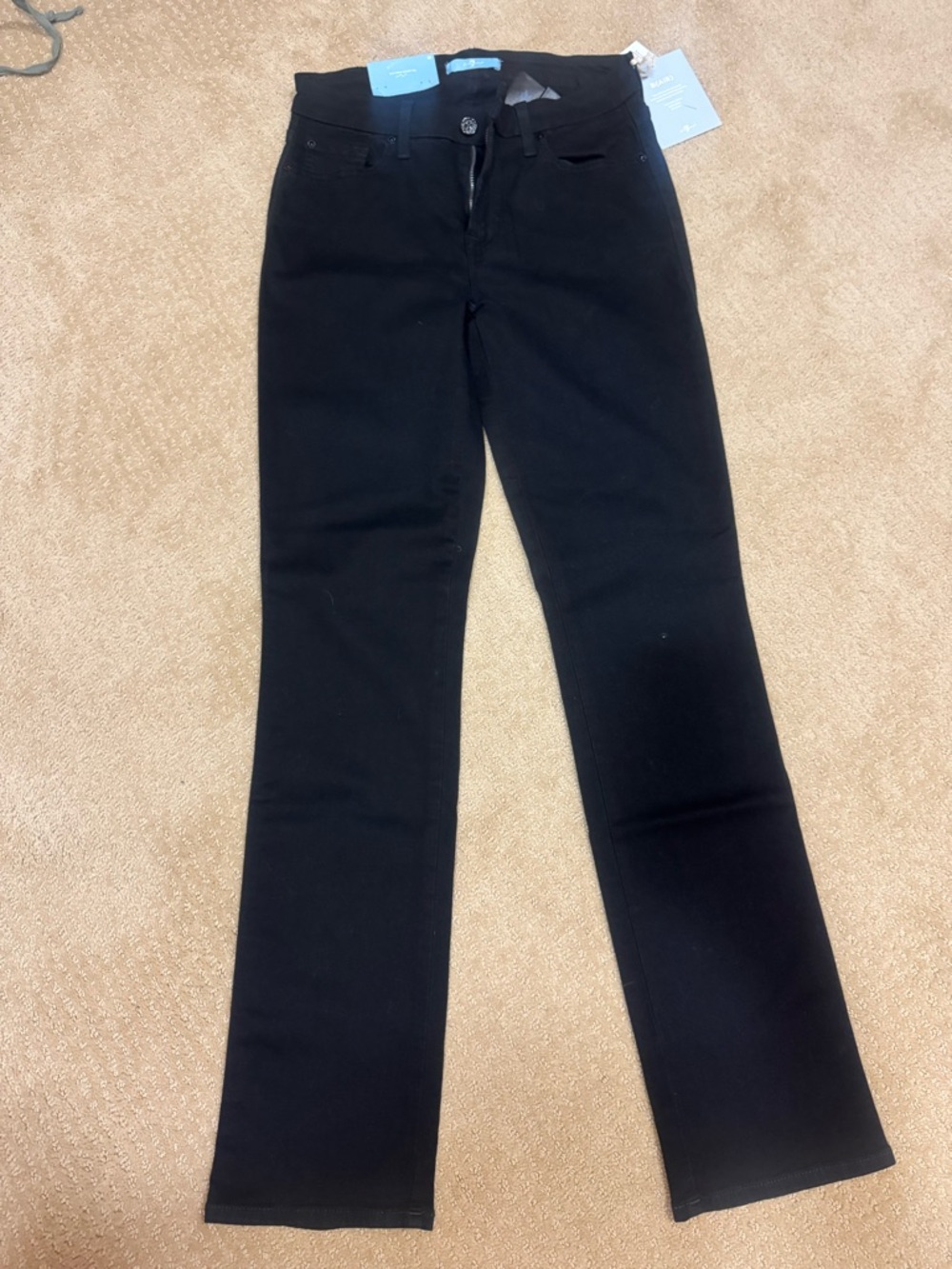 7 For All Mankind Black Women's Straight Leg Jeans